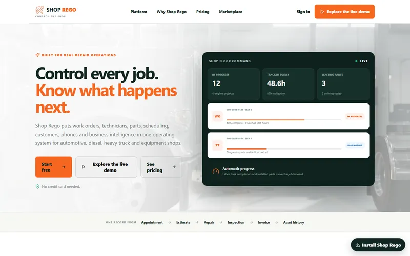ShopRego website homepage